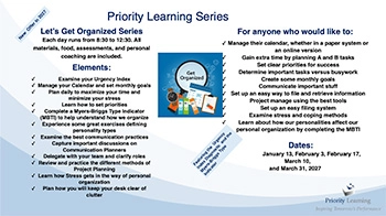 Let's Get Organized Series - Starting January 13th